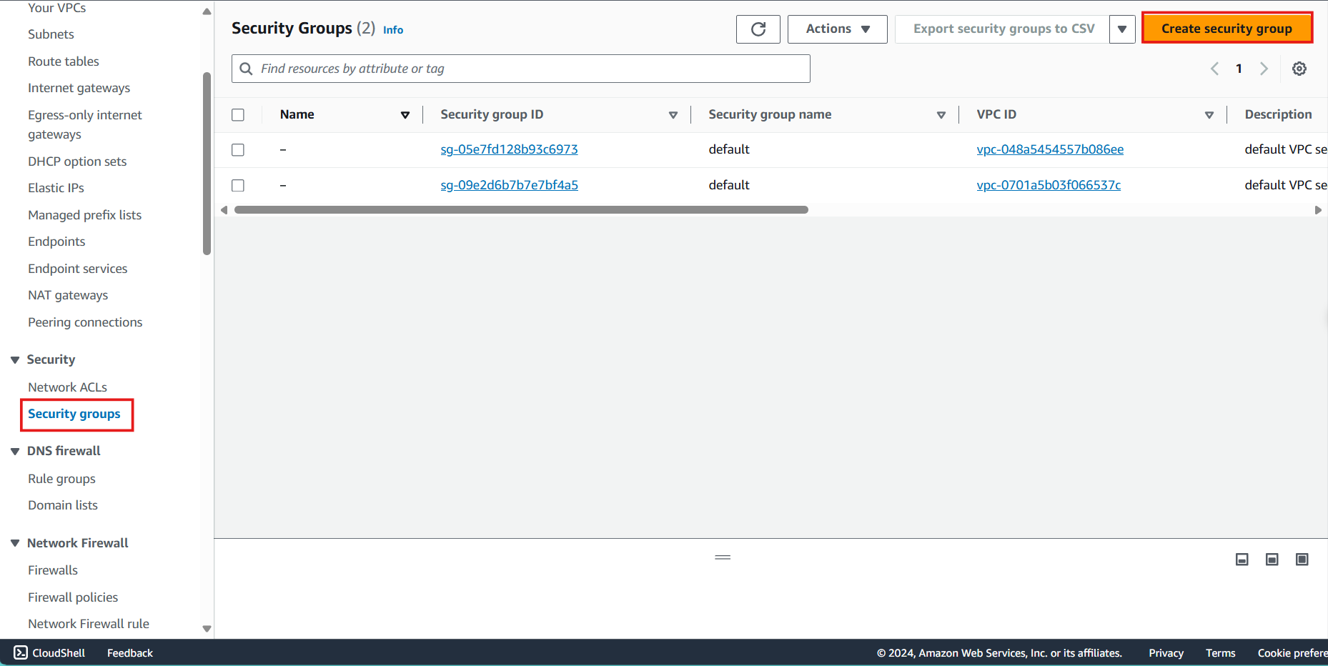 Create Security Group