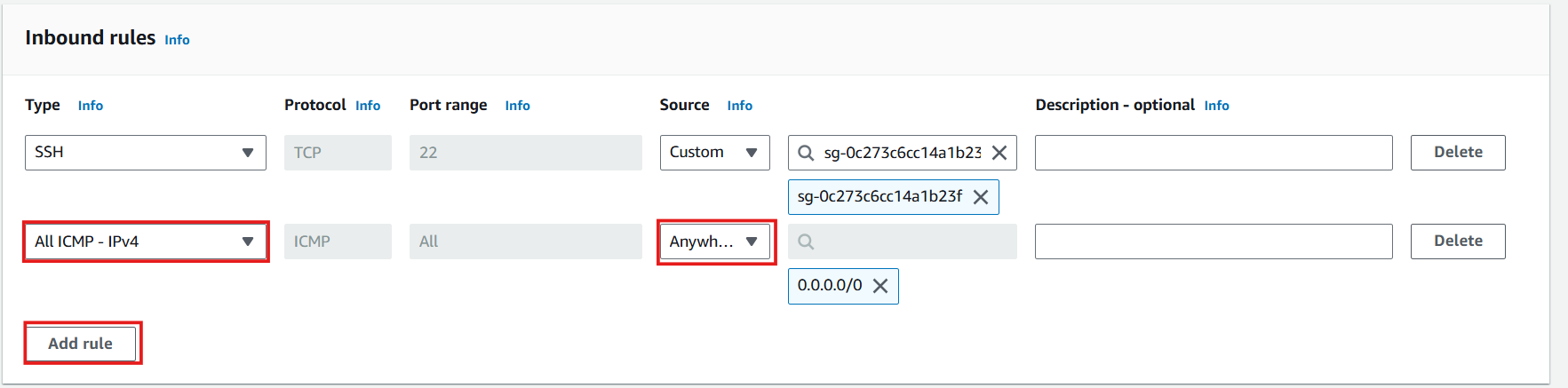 Configure ICMP Rule