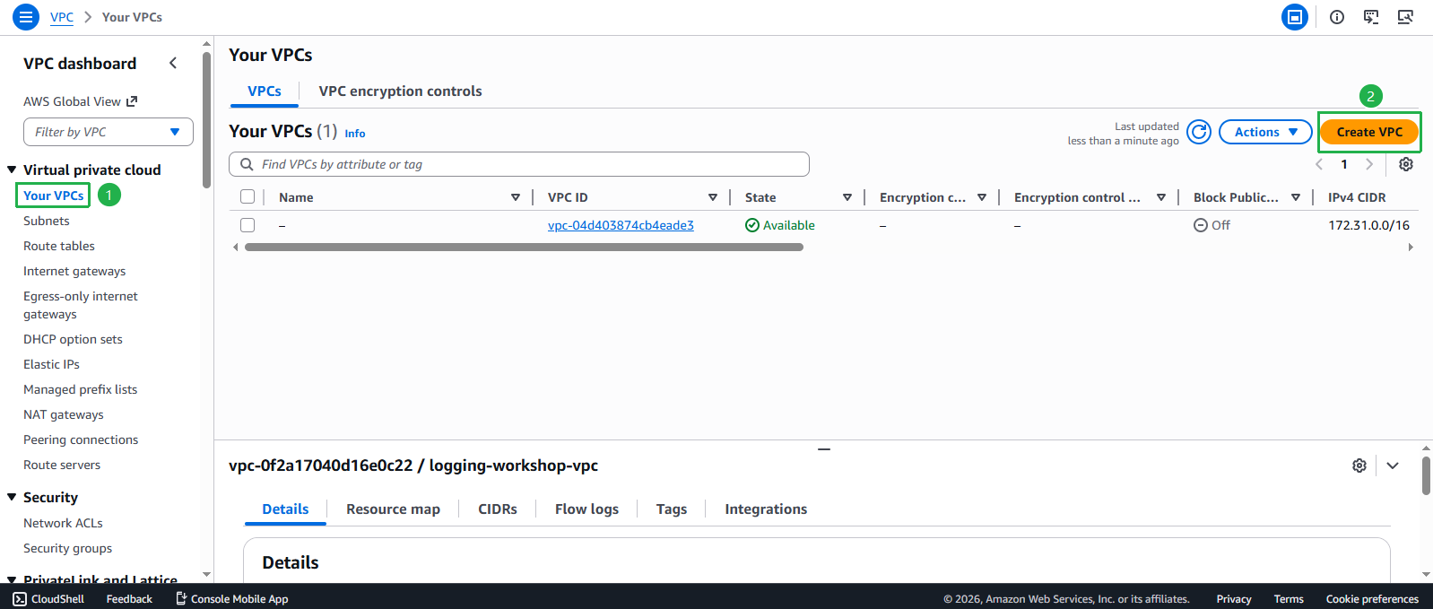 Create VPC