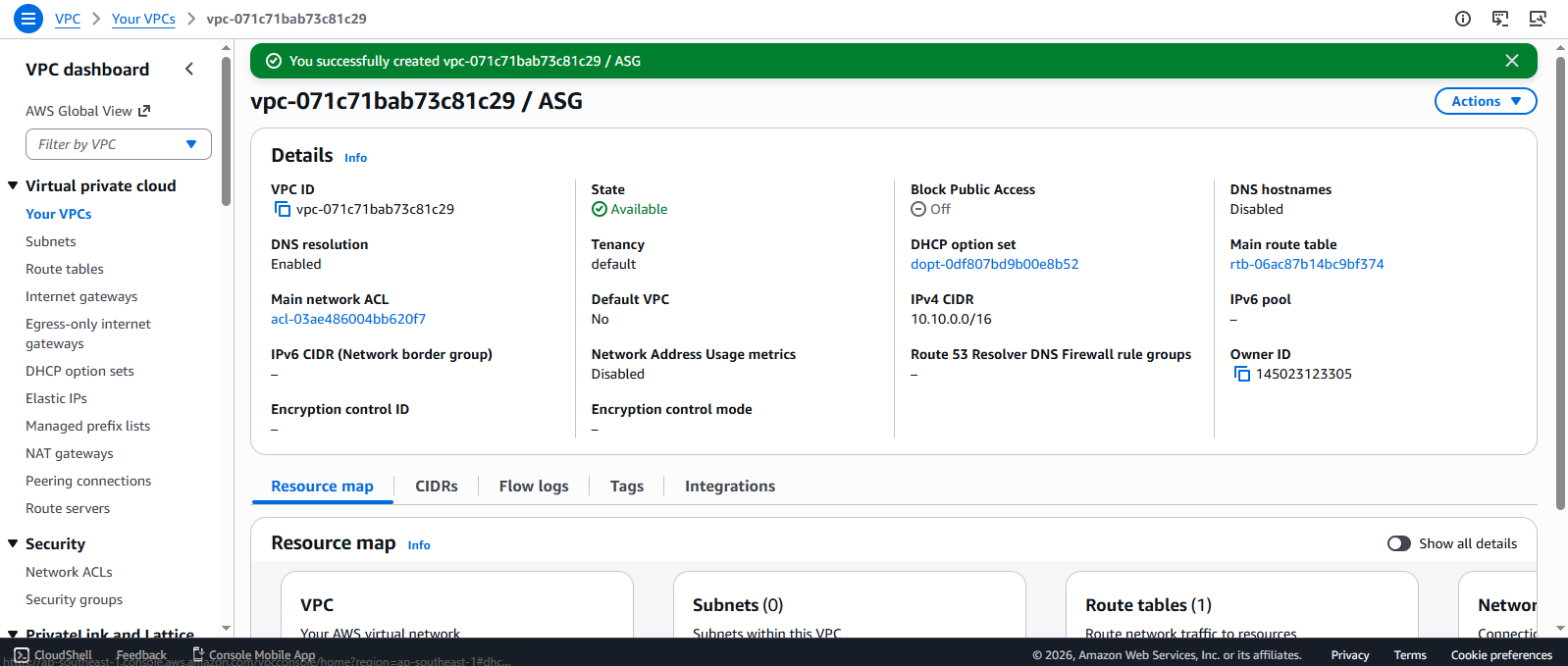 Create VPC