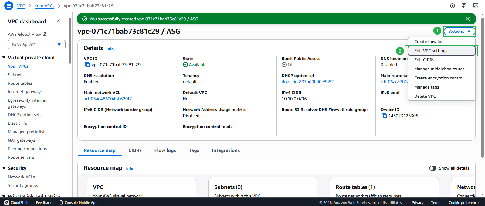 Create VPC