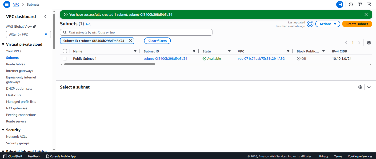 Create VPC