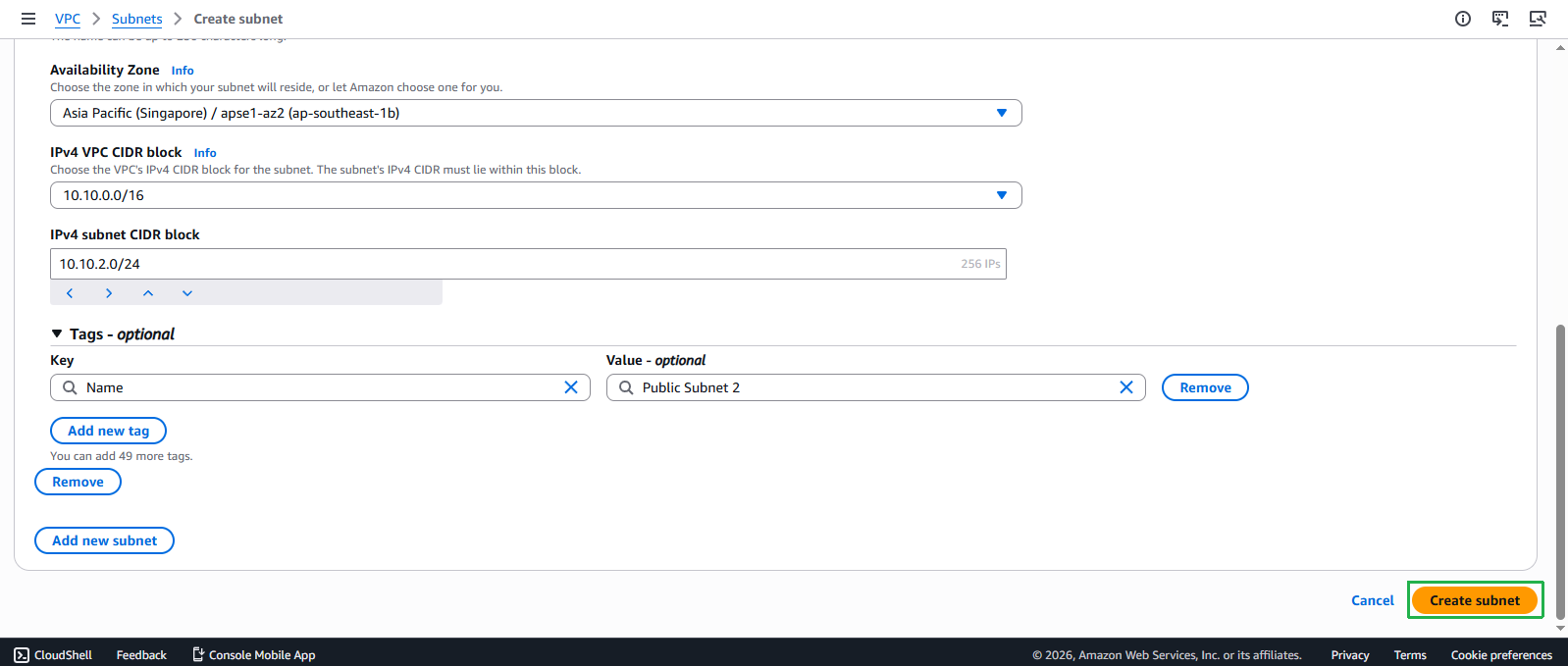 Create VPC