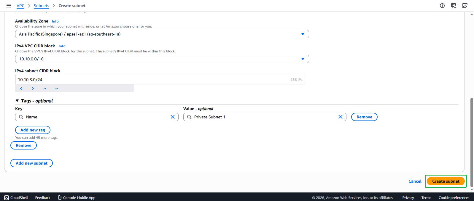 Create VPC