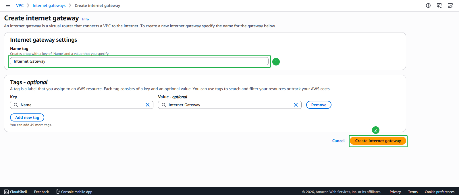 Create VPC