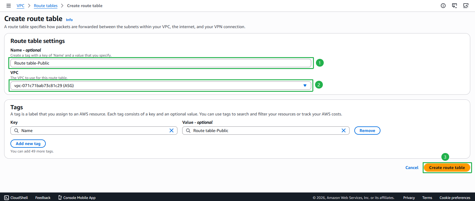 Create VPC