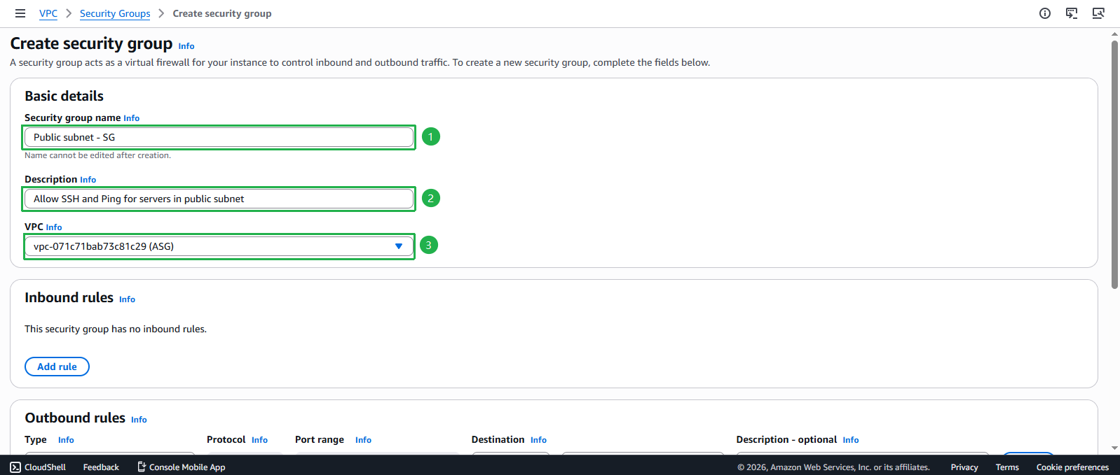 Create VPC