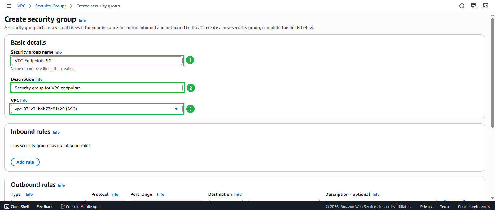Create VPC