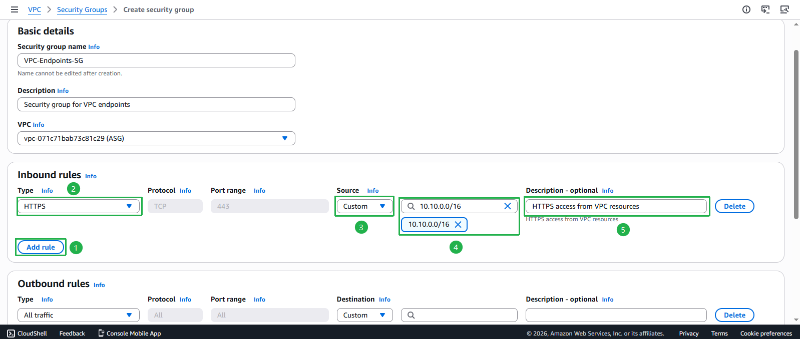 Create VPC