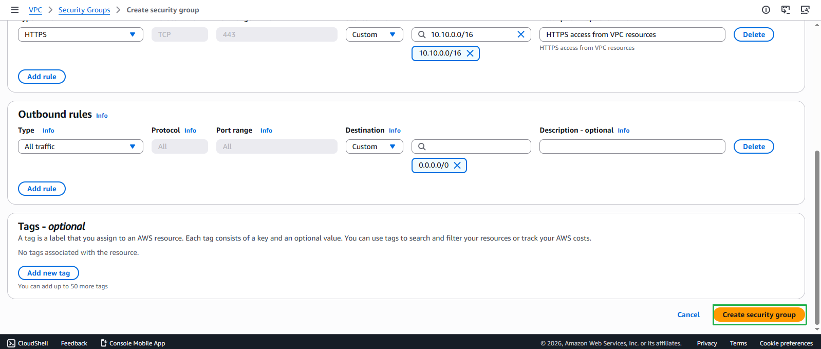 Create VPC