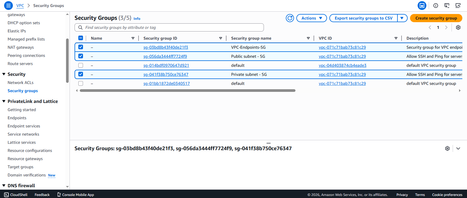 Create VPC