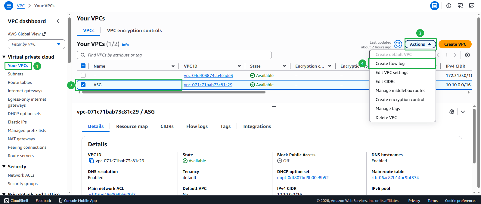 Create VPC