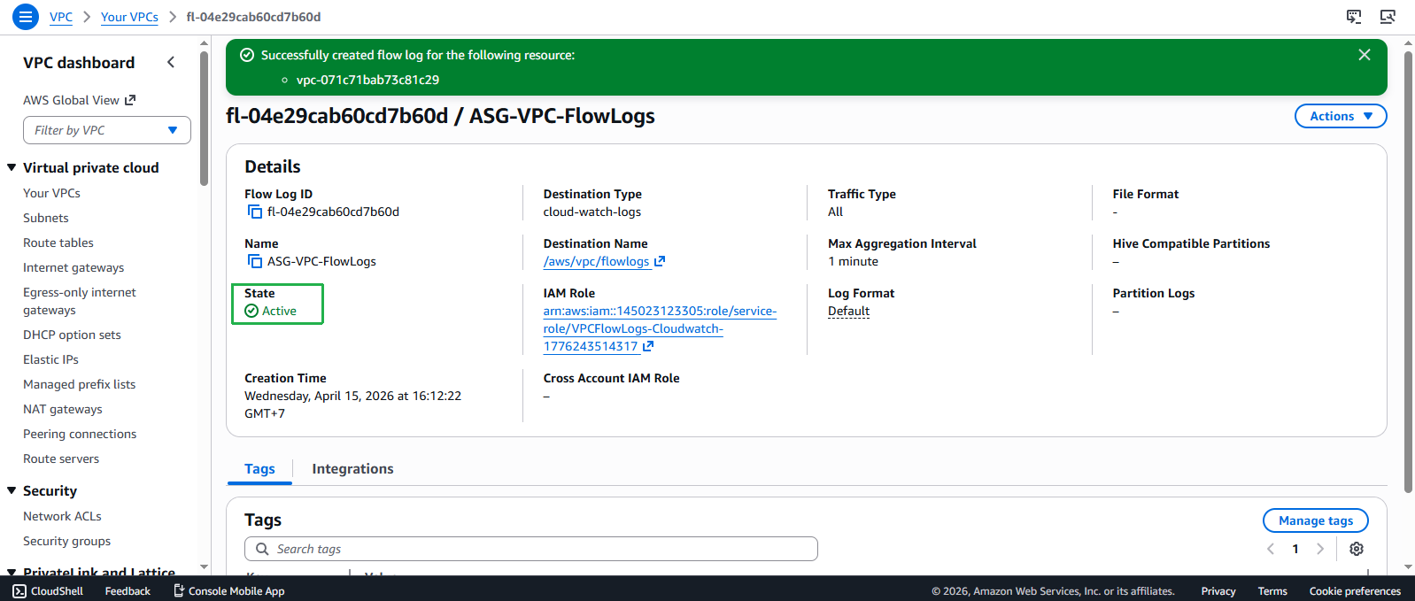 Create VPC