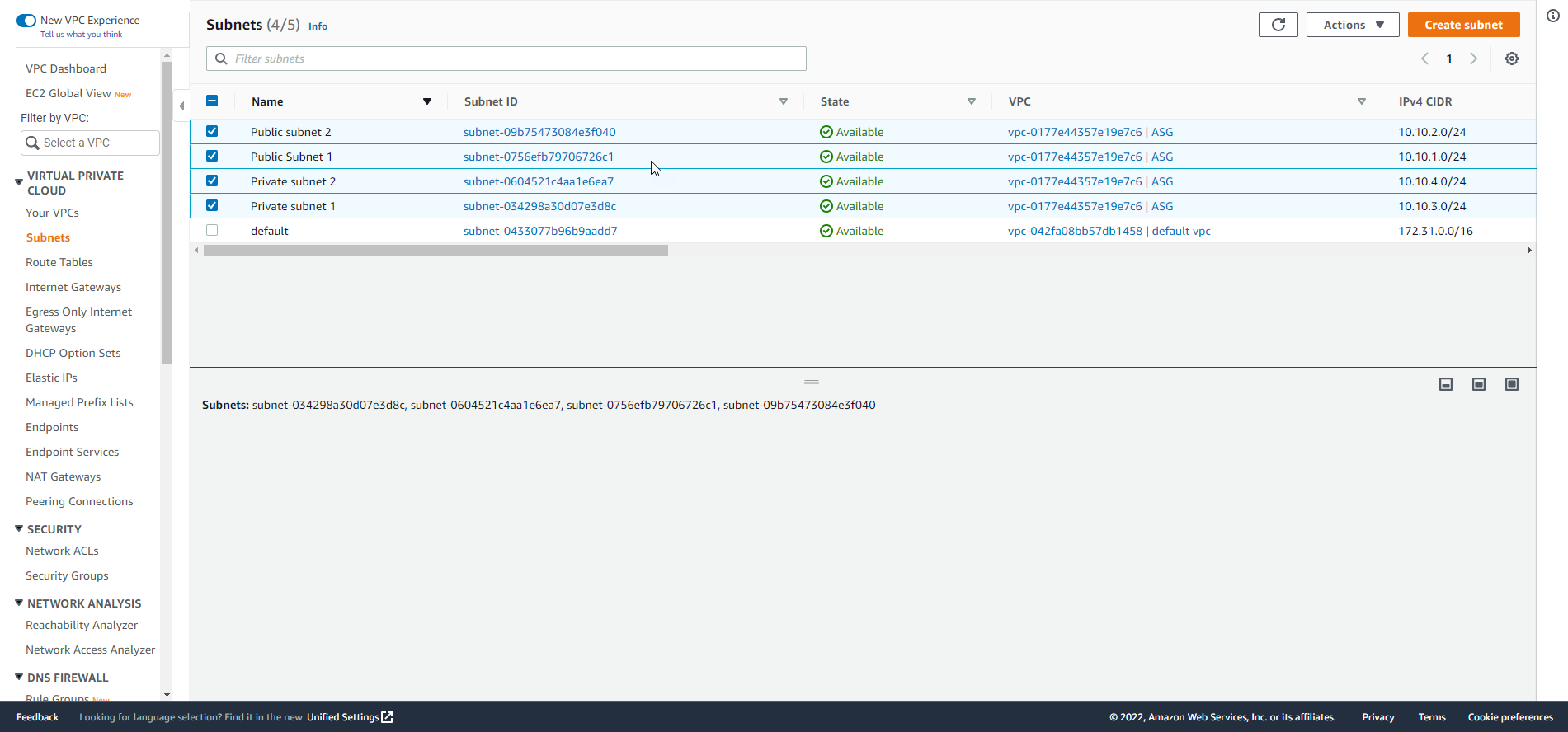Create VPC
