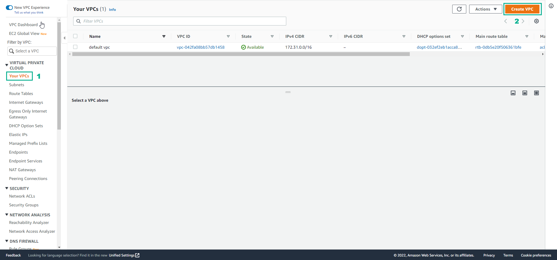Create VPC