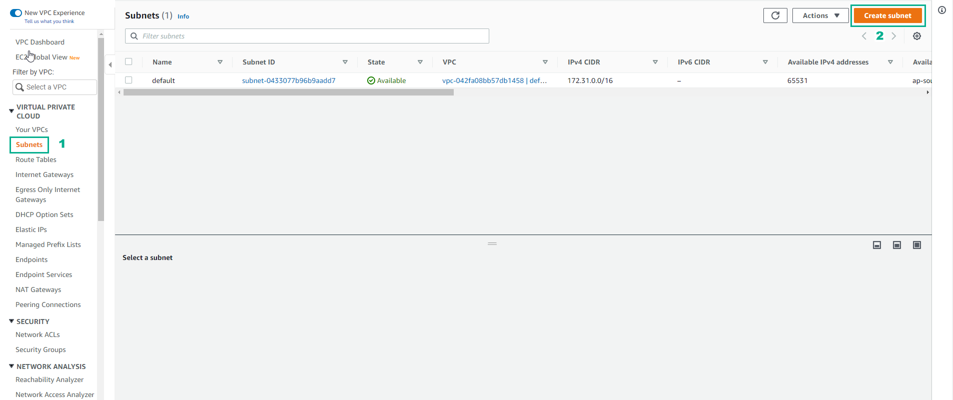 Create VPC