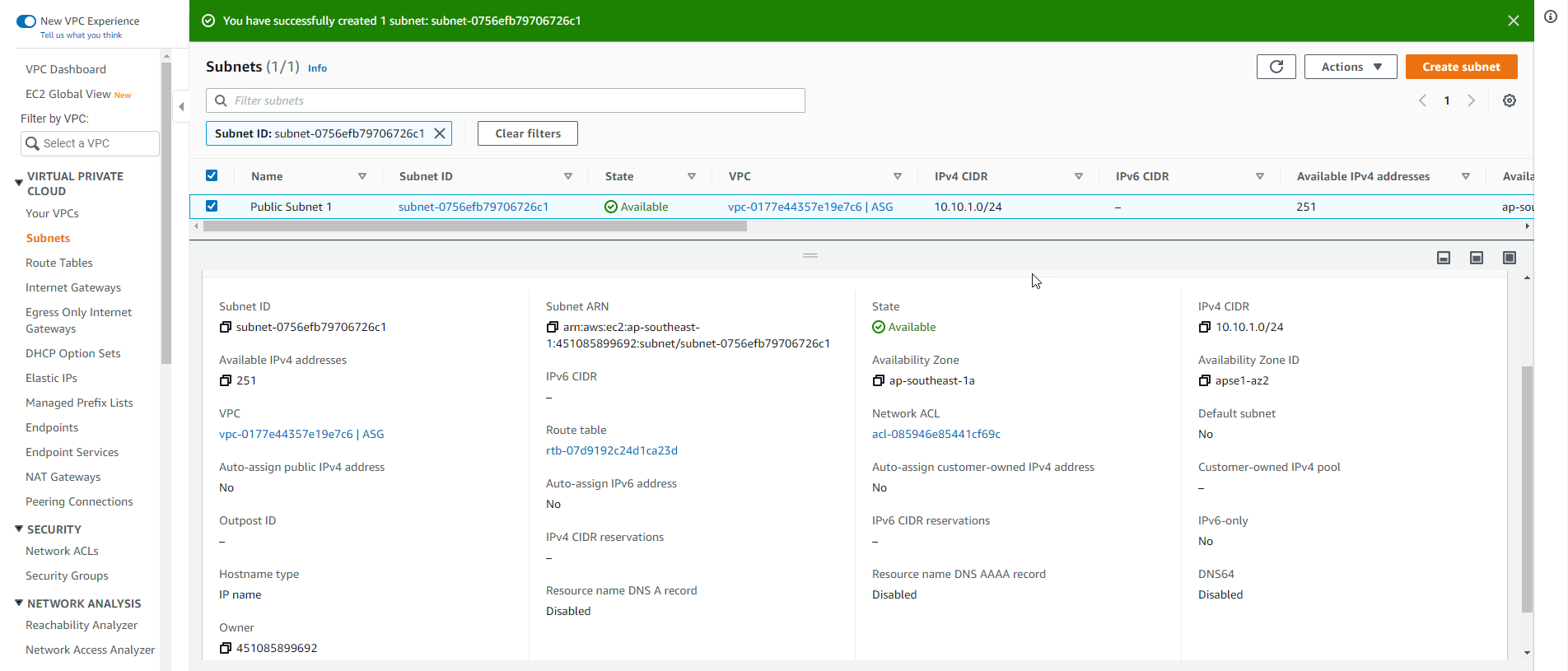 Create VPC