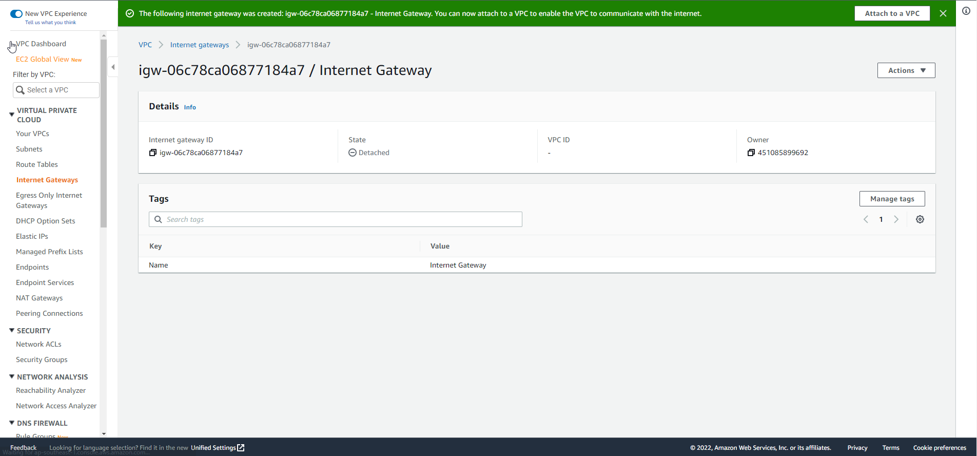 Create VPC