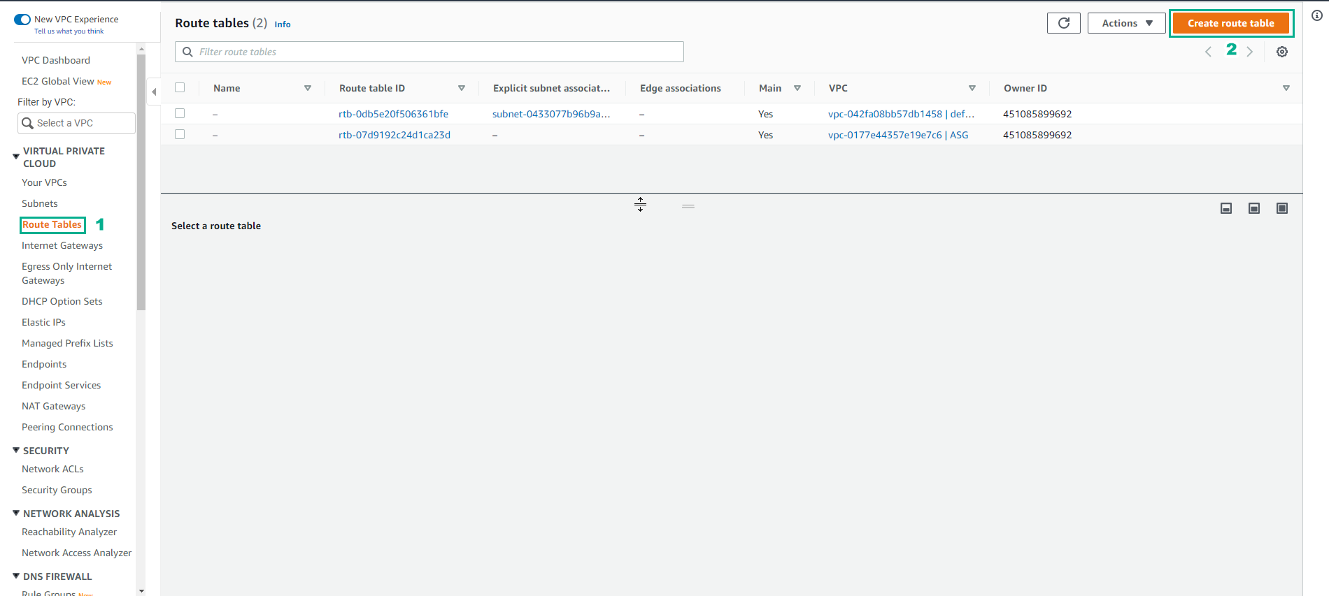 Create VPC