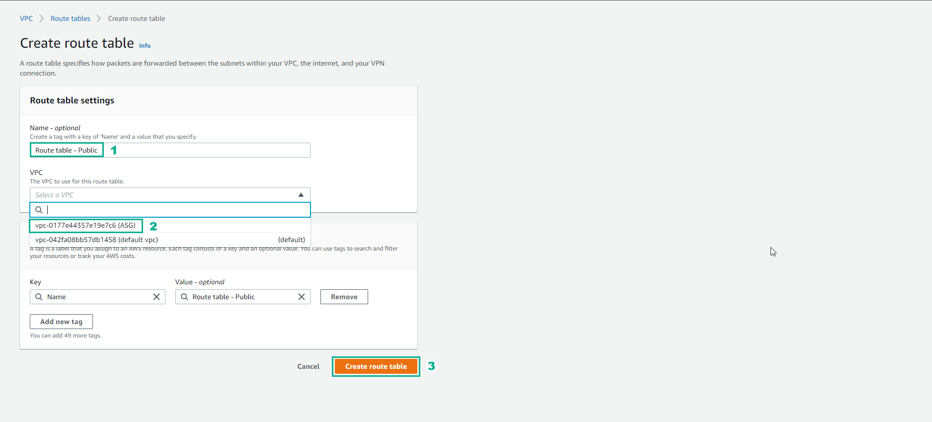 Create VPC