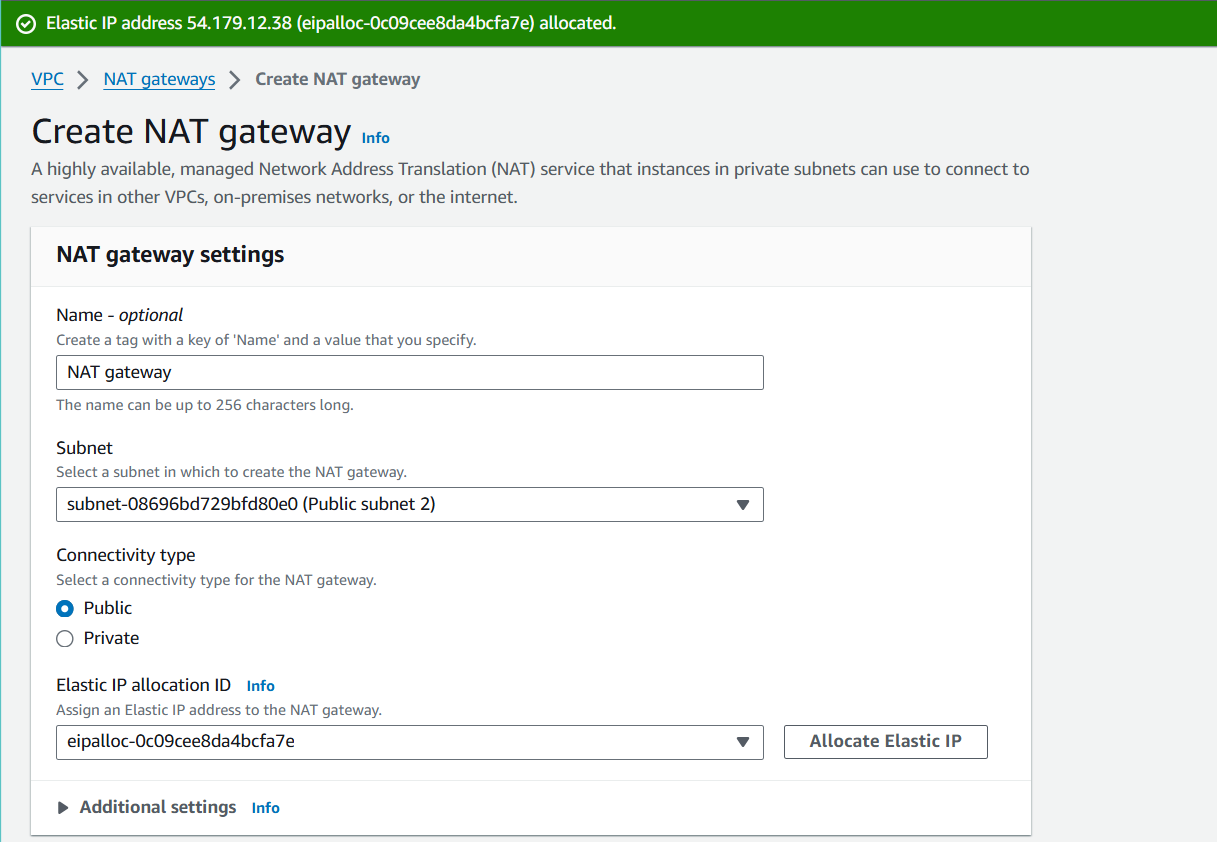 Create VPC
