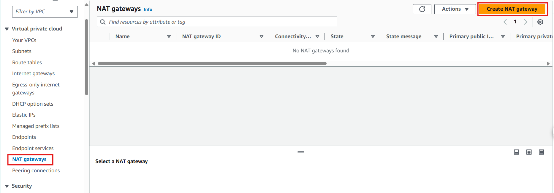 Create VPC