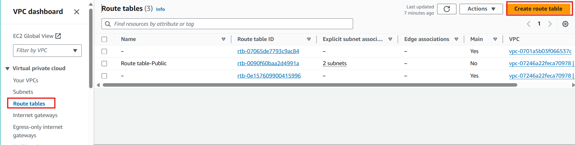 Create VPC