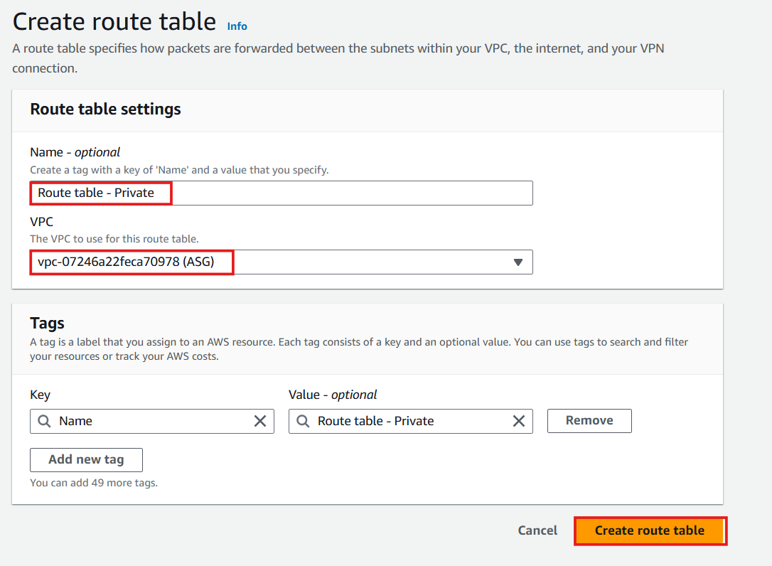 Create VPC