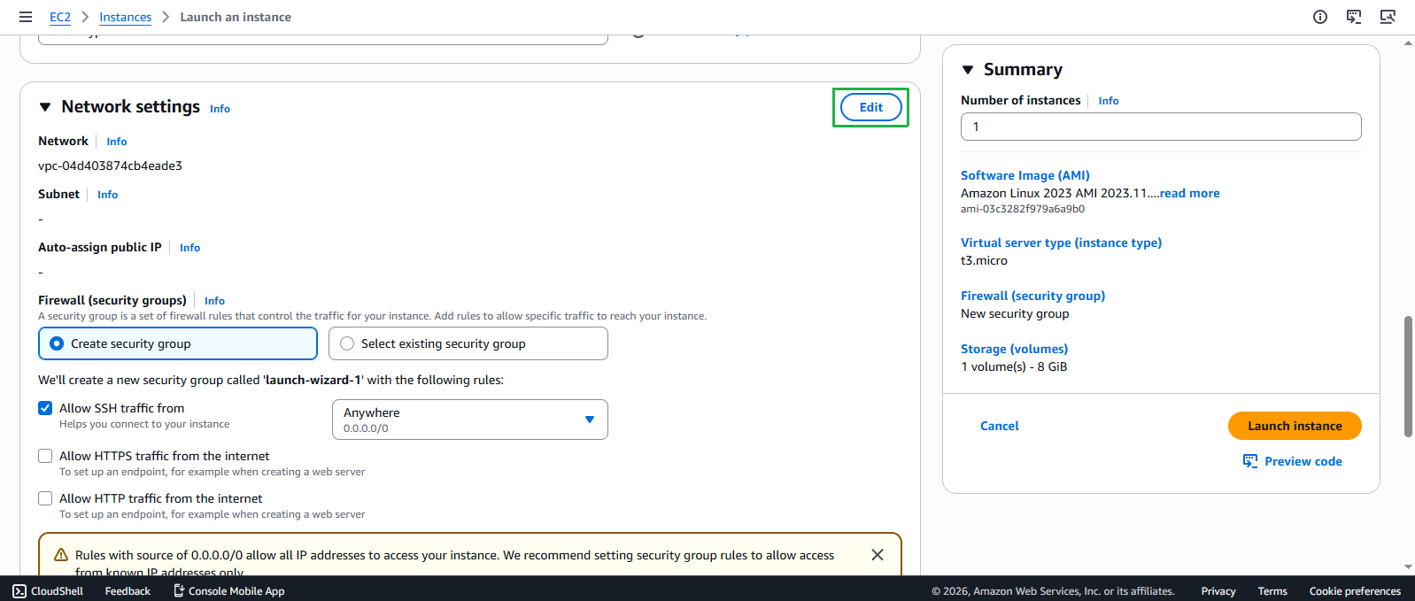 Create VPC