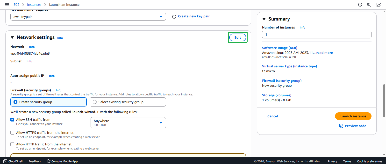 Create VPC