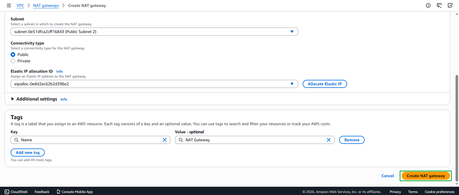 Create VPC