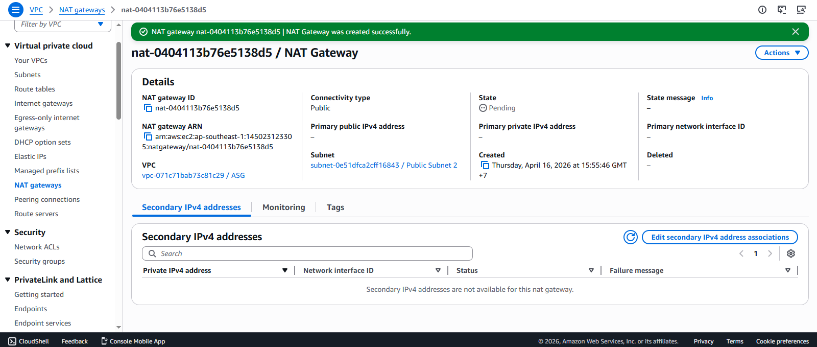 Create VPC