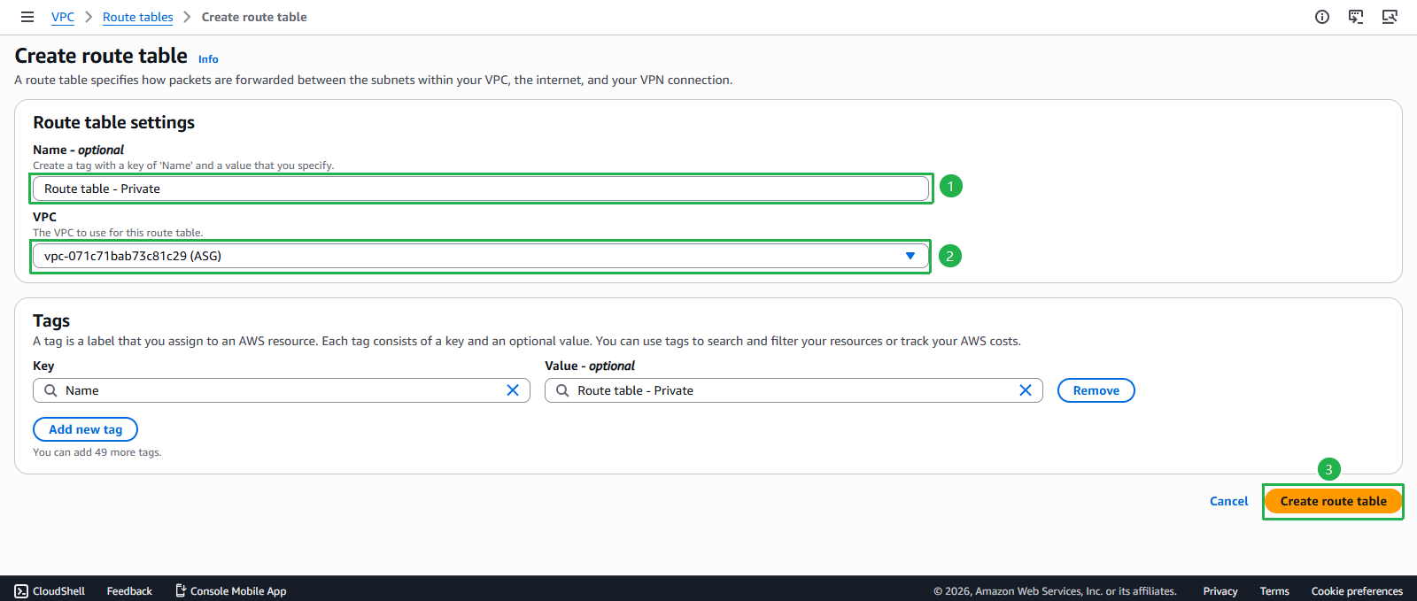Create VPC