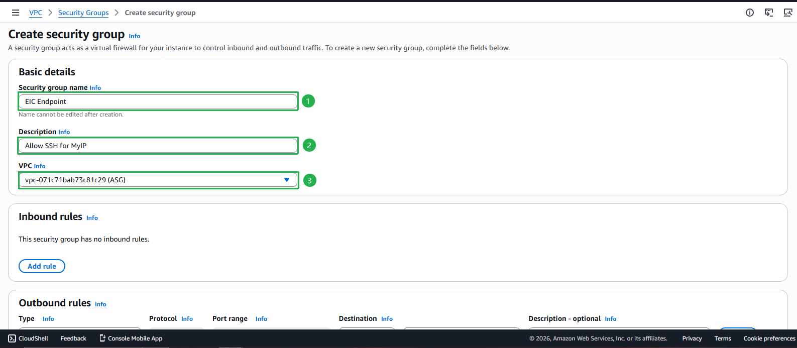 Create VPC