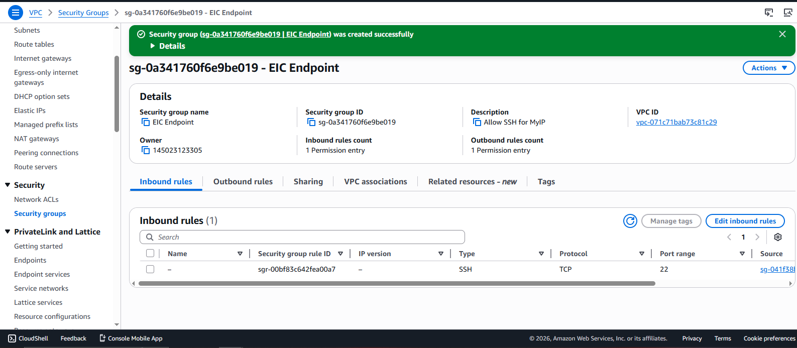 Create VPC