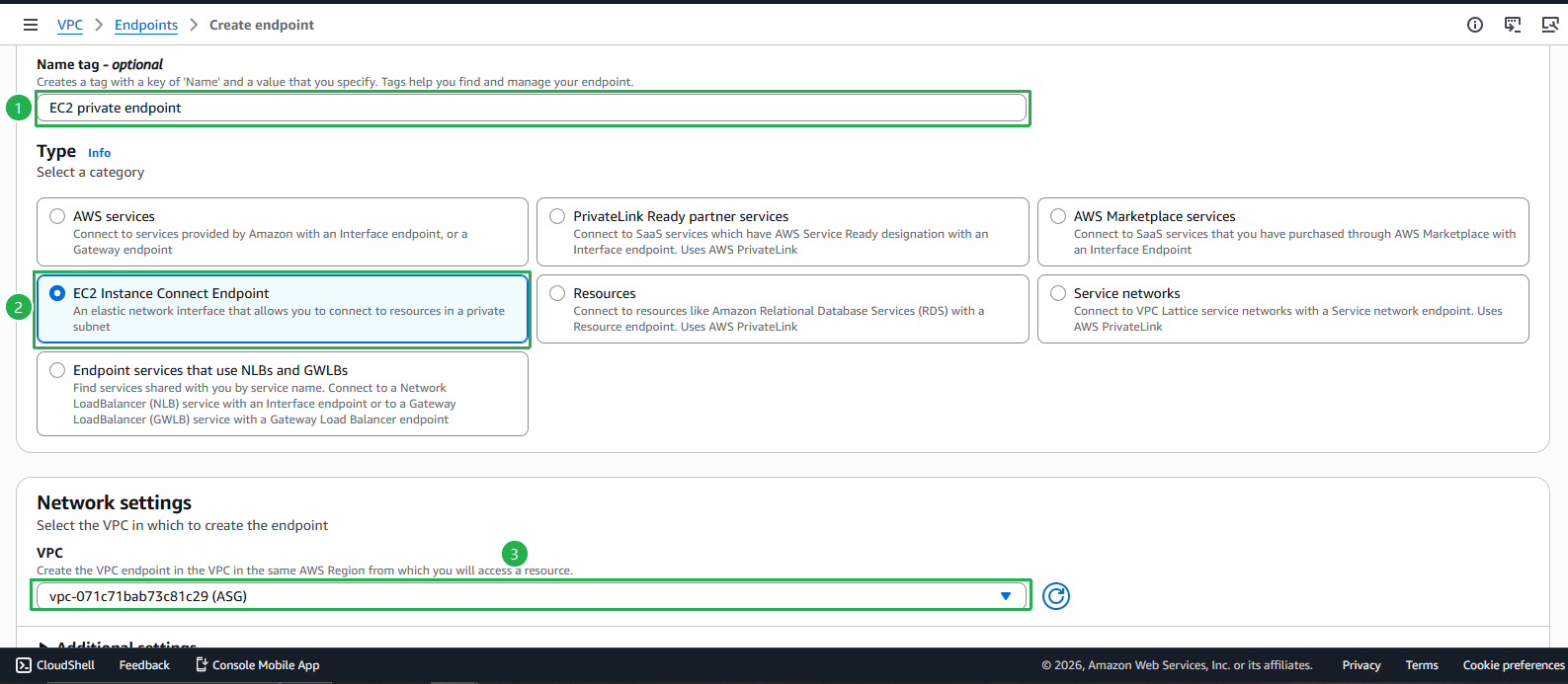 Create VPC