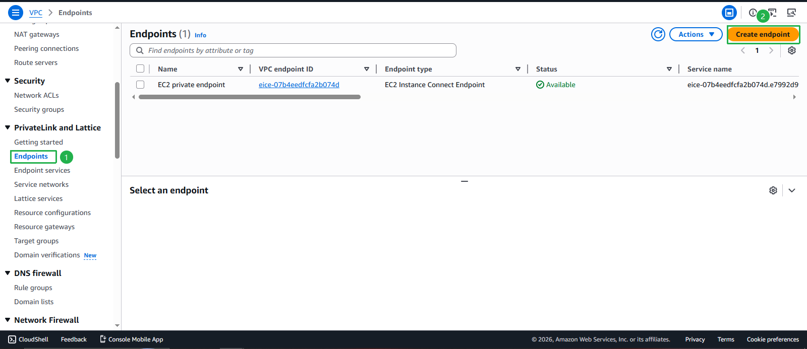 Create VPC
