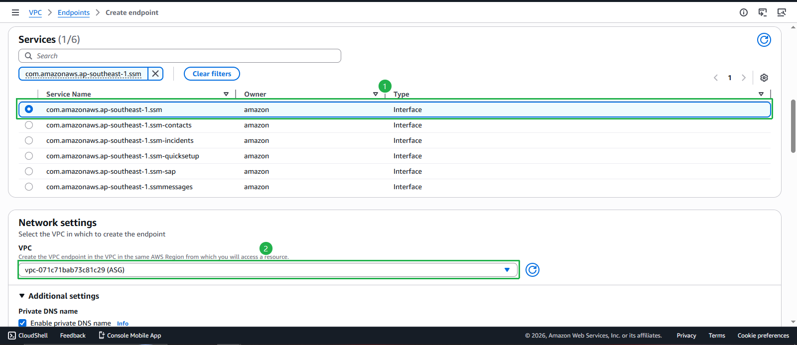 Create VPC