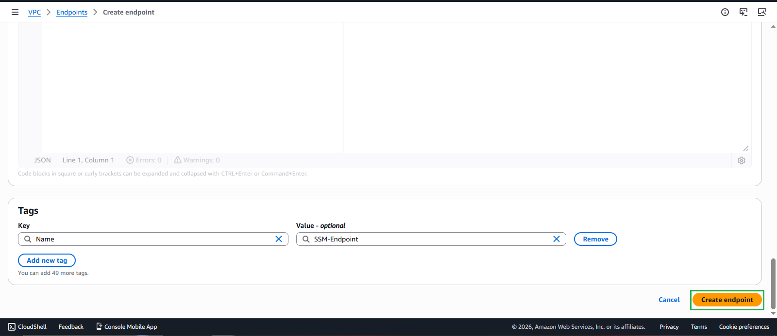 Create VPC