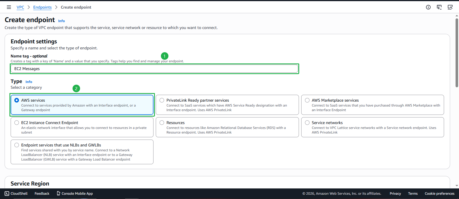 Create VPC