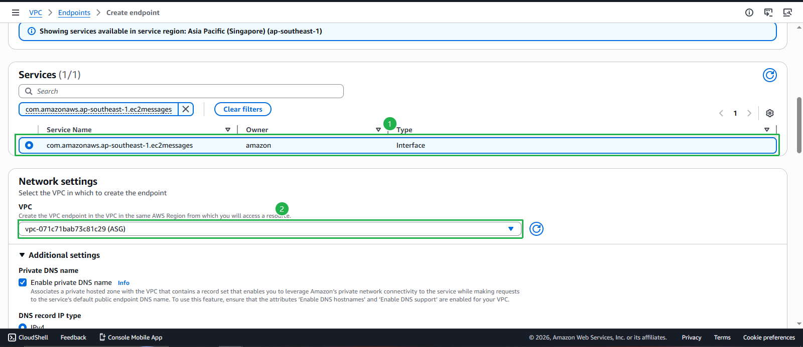 Create VPC