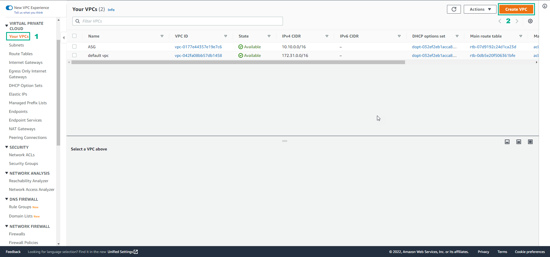 Create VPC