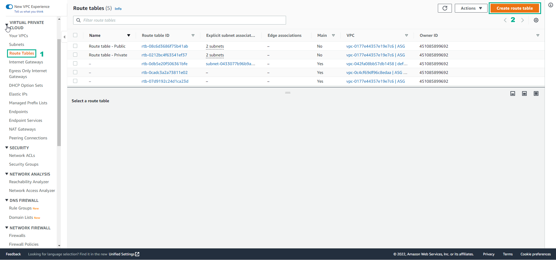 Create VPC