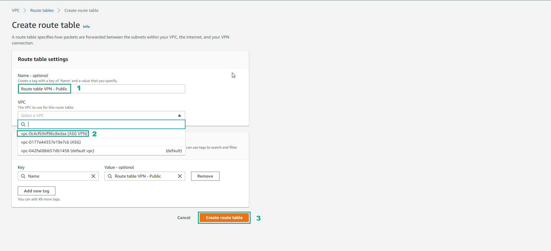 Create VPC