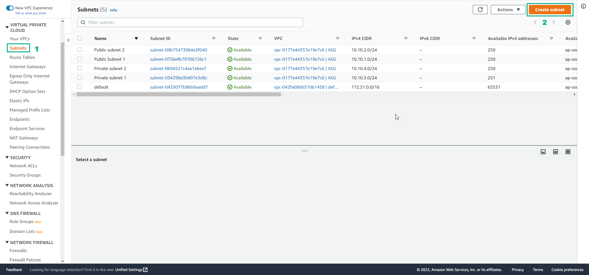 Create VPC