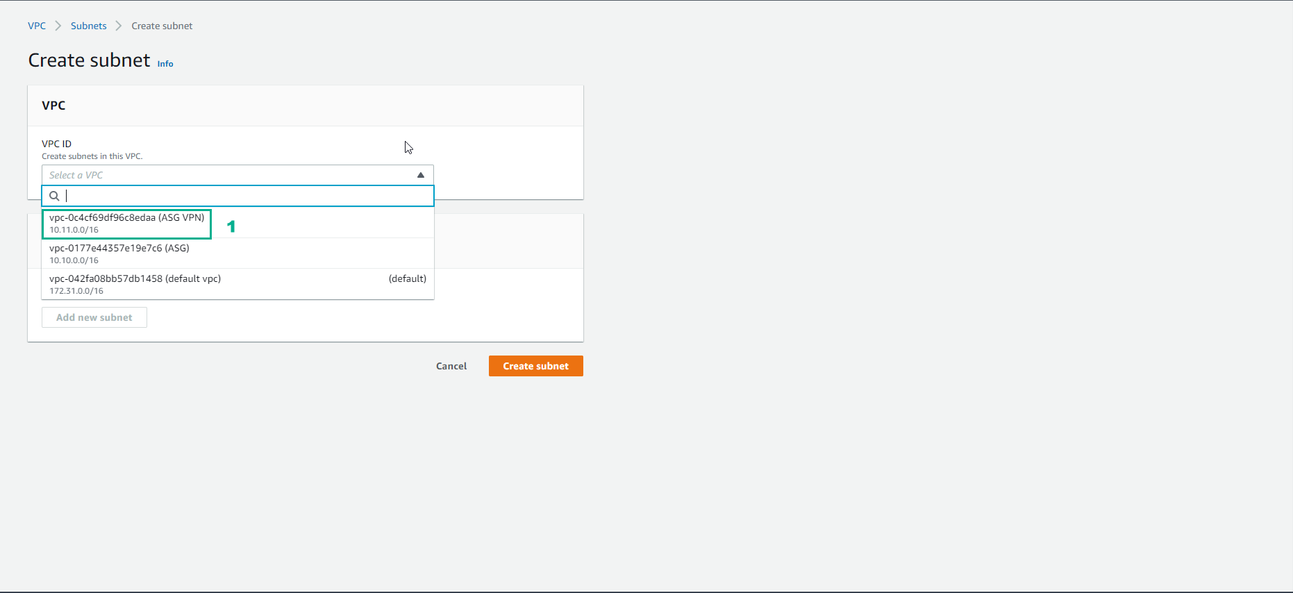 Create VPC