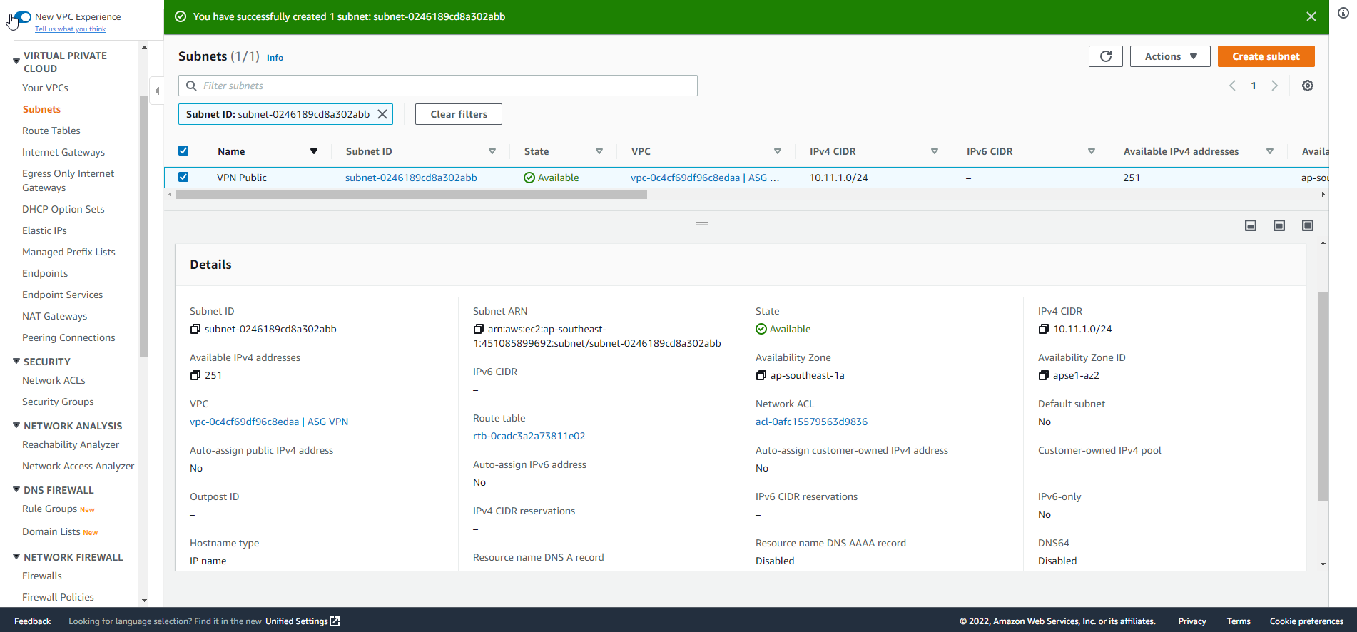 Create VPC