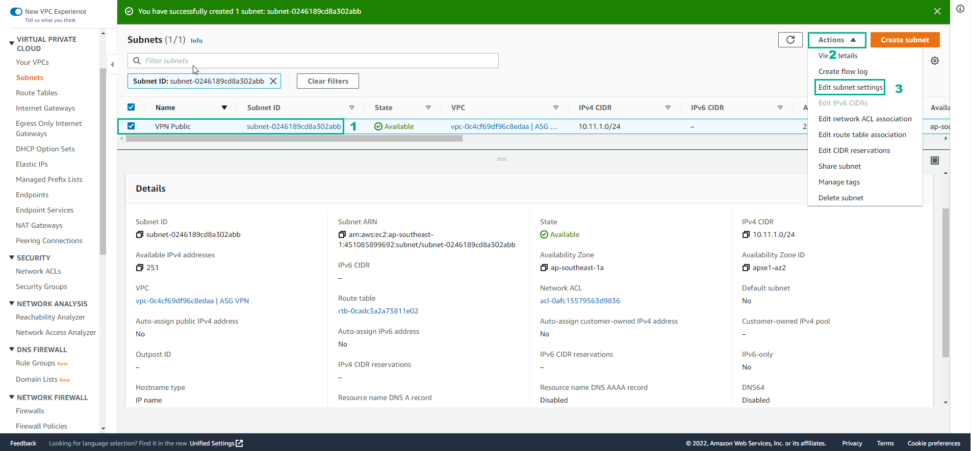 Create VPC