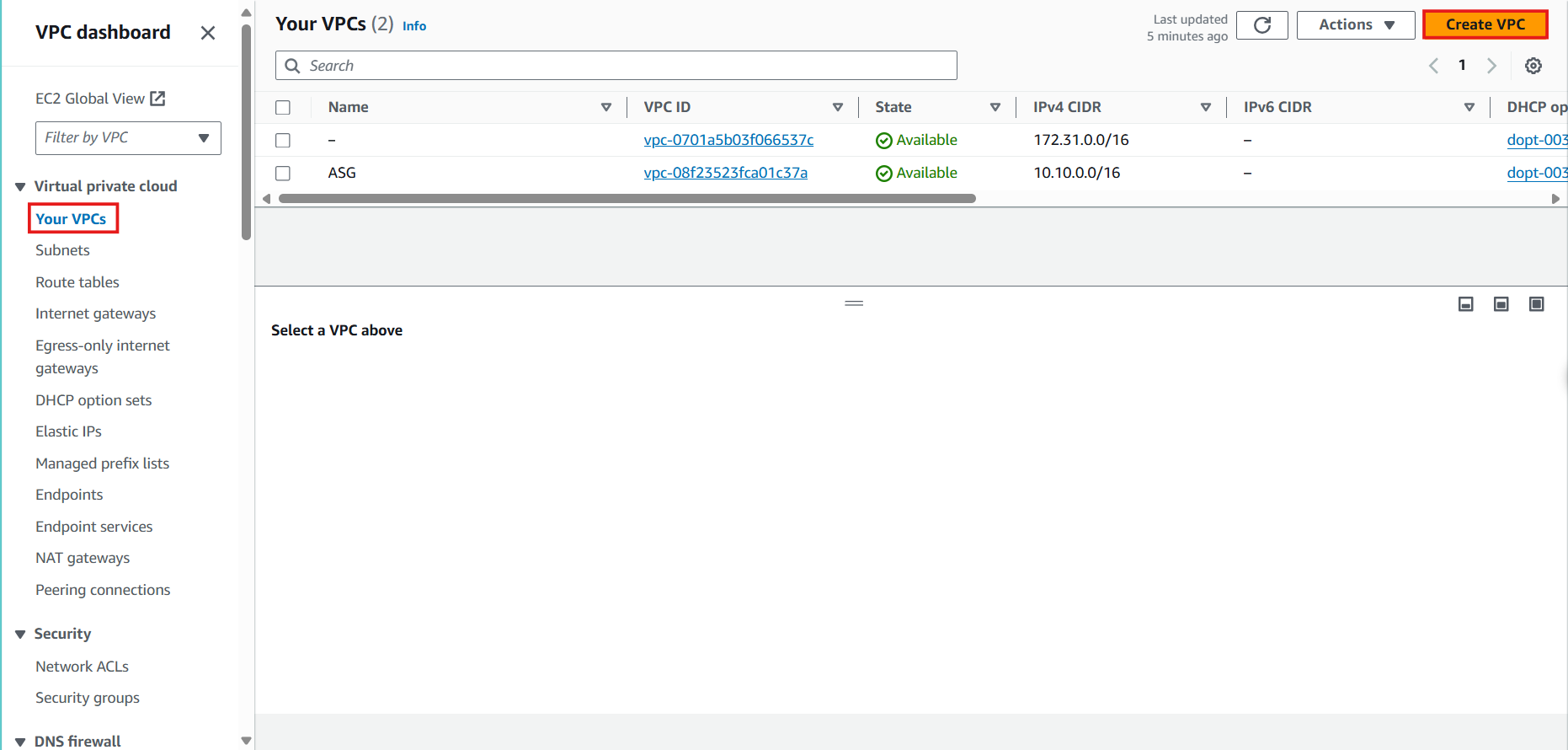 Create VPC