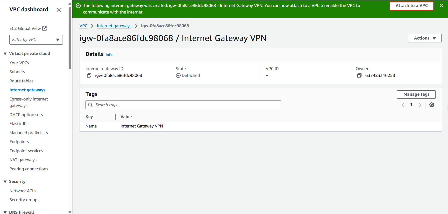 Create VPC